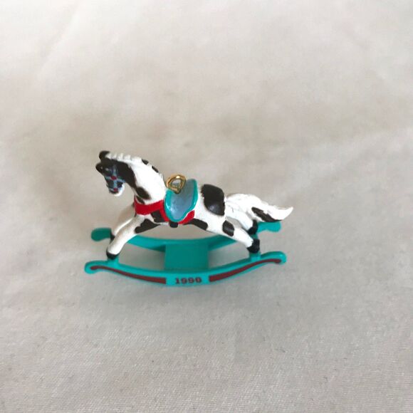Hallmark Miniature Ornament Keepsake 1990 Rocking Horse 3rd in Series - Picture 2 of 7